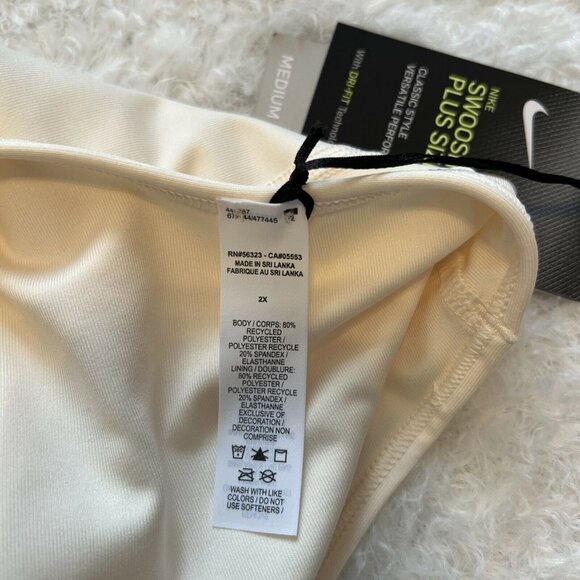 Nike Swoosh Women's Plus Size Bra Medium Support Cream Sz 2X New WT - Picture 10 of 12